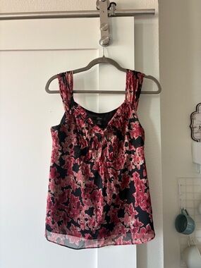 Alfani Pink and Black Floral Sleeveless Camisole